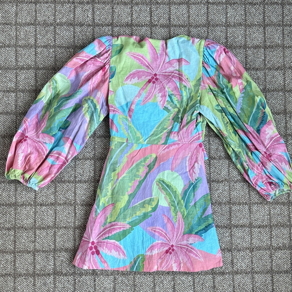FARM Rio Pastel Tropical Mini Dress in Pink, Blue & Green - Picture 8 of 8